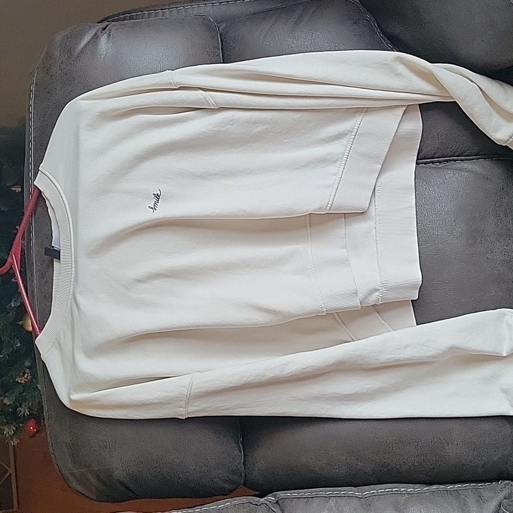 White cropped sweatshirt, XXL